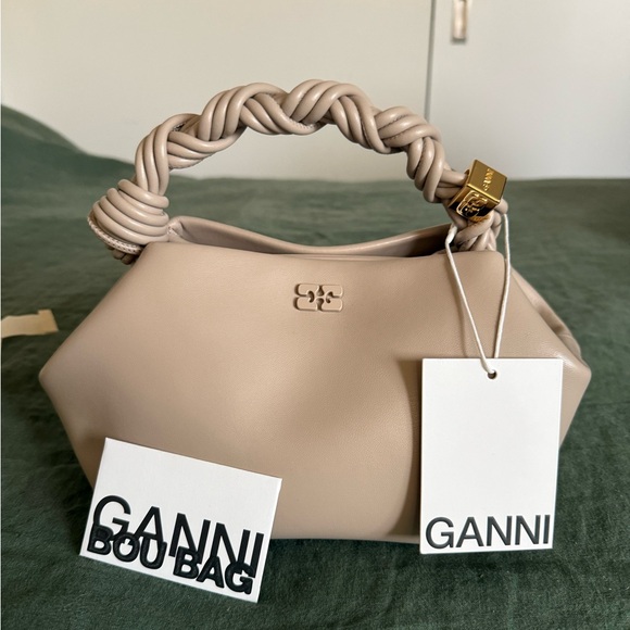 NWT Ganni Small Bou Bag - Oyster Gray - Picture 11 of 16